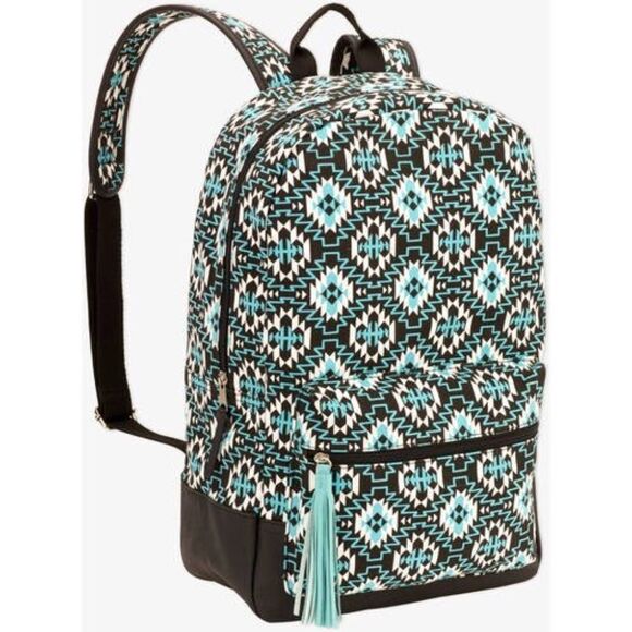 No Boundaries Handbags - No Boundaries Women's Multi Color Zipper Printed Canvas Dome Backpack For School
